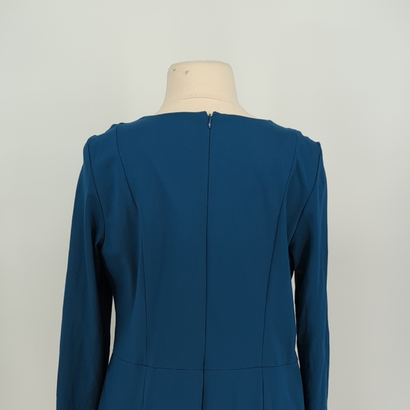 19942 Talbots V Neck Ponte Knit Dress Teal size 16W preppy Business casual fall - Picture 4 of 7